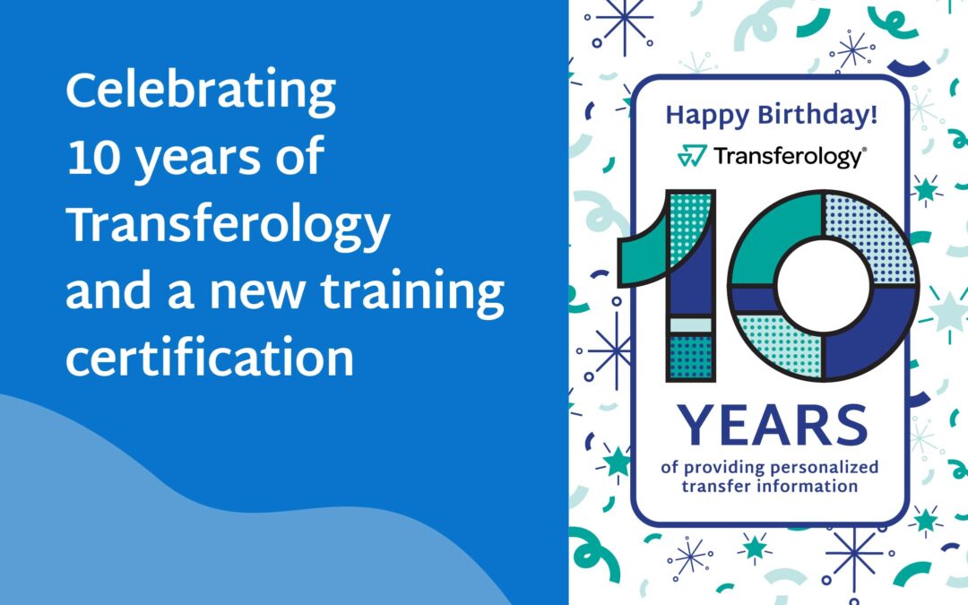 Celebrating 10 years of Transferology and a new training certification