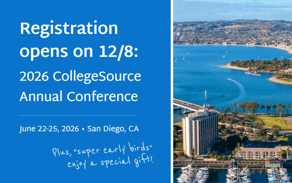 Registration opens on 12/8 for the 2026 CollegeSource Annual Conference ...