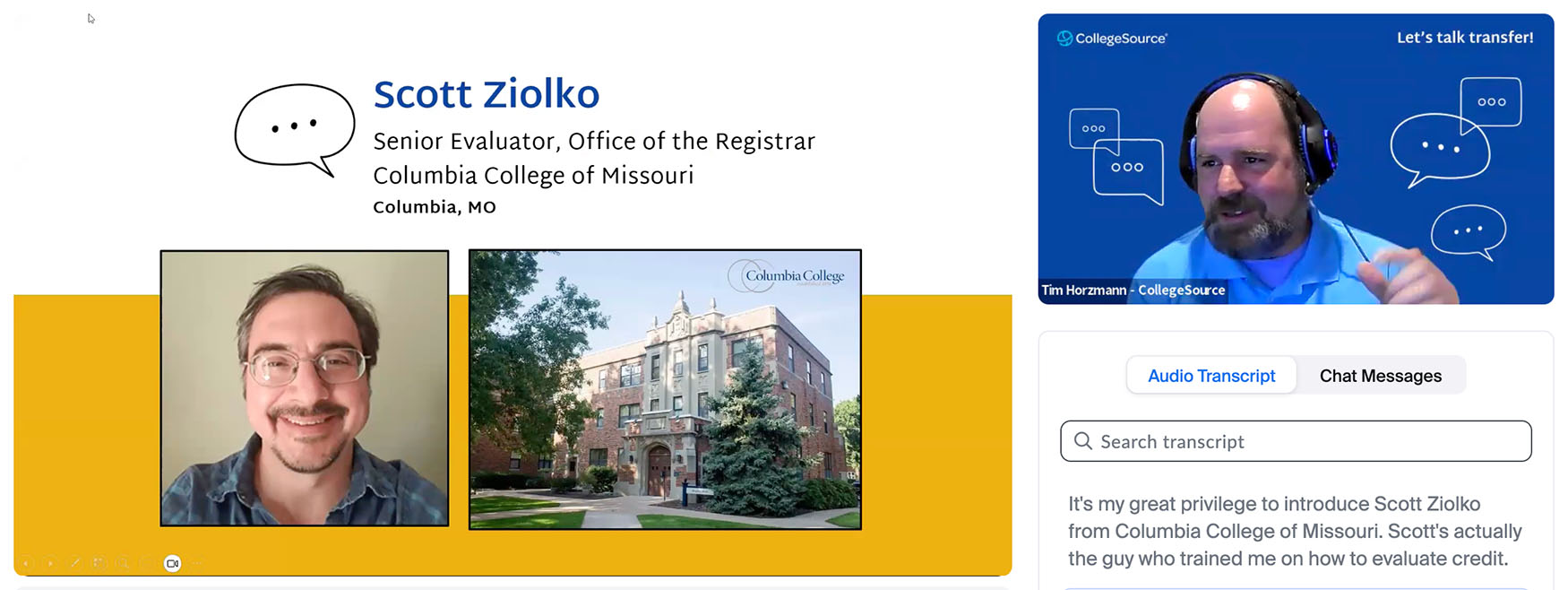 Tim-Horzmann-introducing-Scott-Ziolko-at-CollegeSource-Lets-Talk-Transfer-Discussion
